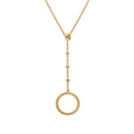 Collier en argent doré forme cravate et cercle - 40 + 5cm Collier en argent doré forme cravate et cercle - 40 + 5cm