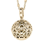 Collier en argent et dorure jaune bola de grossesse 13mm coeurs ajourés 90 + 10cm Collier en argent et dorure jaune bola de grossesse 13mm coeurs ajourés 90 + 10cm