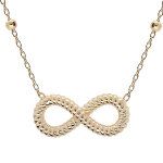 Collier en argent et dorure jaune cha�ne avec pendentif infini travaill� 40 + 5cm