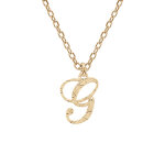 Collier en argent et dorure jaune chaîne avec pendentif lettre anglaise g diamanté 40 + 4cm Collier en argent et dorure jaune chaîne avec pendentif lettre anglaise g diamanté 40 + 4cm