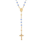 Collier en argent et dorure jaune chapelet avec perles en verre facette bleu 50 + 5cm Collier en argent et dorure jaune chapelet avec perles en verre facette bleu 50 + 5cm