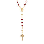 Collier en argent et dorure jaune chapelet avec perles en verre facette grenat 50 + 5cm Collier en argent et dorure jaune chapelet avec perles en verre facette grenat 50 + 5cm