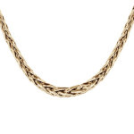 Collier en argent et dorure jaune maille palmier en chute 46cm