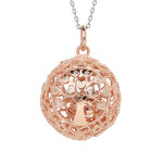 Collier en argent et dorure rose bola de grossesse boule ajoures arbre de vie 20mm longueur 90 + 10cm ...