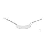 Collier en argent mailles 1 + 1 avec plaque prnom  graver en demi lune