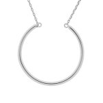 Collier en argent massif rhodi� cercle charms 50 + 5cm