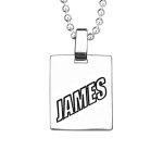 Collier en argent plaque militaire  graver rectangulaire avec chane boule