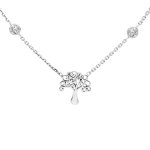 Collier en argent rhodi� arbre de vie et oxydes blancs sertis 40 + 5cm