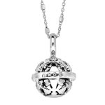 Collier en argent rhodi avec bola de grossesse motifs ajours anges  tu es mon ange  14mm longueur 90 ...