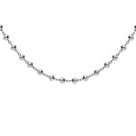 Collier en argent rhodi� cha�ne avec boules lisses 40 + 5cm