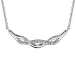 Collier en argent rhodi� cha�ne avec au milieu torsade faite avec 1 brin lisse et 1 rail d'oxydes blancs ...