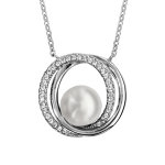 Collier en argent rhodié chaîne avec pendentif 2 anneaux superposés dont 1 lisse et l'autre orné d'oxydes ... Collier en argent rhodié chaîne avec pendentif 2 anneaux superposés dont 1 lisse et l'autre orné d'oxydes ...