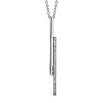 Collier en argent rhodié forme cravate chaîne avec 2 bâtons superposés, 1 lisse et l'autre orné d'oxydes ... Collier en argent rhodié forme cravate chaîne avec 2 bâtons superposés, 1 lisse et l'autre orné d'oxydes ...