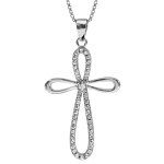 Collier en argent rhodié chaîne avec pendentif croix chrétienne en brins arrondis dont 1 brin orné d'oxydes ... Collier en argent rhodié chaîne avec pendentif croix chrétienne en brins arrondis dont 1 brin orné d'oxydes ...