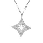 Collier en argent rhodié chaîne avec pendentif étoile ajourée contour oxydes blancs sertis 40 + 2 + 2cm ... Collier en argent rhodié chaîne avec pendentif étoile ajourée contour oxydes blancs sertis 40 + 2 + 2cm ...