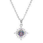Collier en argent rhodié chaîne avec pendentif étoile avec oxyde arc en ciel mystique et oxydes blancs ... Collier en argent rhodié chaîne avec pendentif étoile avec oxyde arc en ciel mystique et oxydes blancs ...