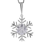 Collier en argent rhodié chaîne avec pendentif flocon de neige avec coeur orné d'oxydes blancs sertis ... Collier en argent rhodié chaîne avec pendentif flocon de neige avec coeur orné d'oxydes blancs sertis ...