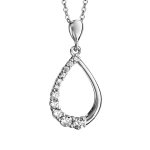 Collier en argent rhodi chane avec pendentif goutte vide avec 1 moiti lisse et l'autre orne d'oxydes ...