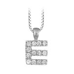Collier en argent rhodié chaîne avec pendentif initiale e ornée d'oxydes blancs - longueur 45cm Collier en argent rhodié chaîne avec pendentif initiale e ornée d'oxydes blancs - longueur 45cm