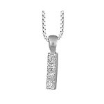 Collier en argent rhodi� cha�ne avec pendentif initiale i orn�e d'oxydes blancs - longueur 45cm
