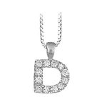Collier en argent rhodié chaîne avec pendentif initiale d ornée d'oxydes blancs - longueur 45cm Collier en argent rhodié chaîne avec pendentif initiale d ornée d'oxydes blancs - longueur 45cm