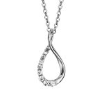 Collier en argent rhodi chane avec pendentif ovale vrill avec 1 moiti lisse et l'autre orne d'oxydes ...