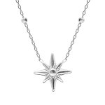 Collier en argent rhodié chaîne avec pendentif petite étoile edelweis 42 + 2, 5cm Collier en argent rhodié chaîne avec pendentif petite étoile edelweis 42 + 2, 5cm