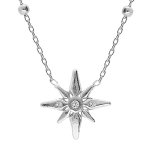 Collier en argent rhodié chaîne avec pendentif petite étoile edelweis d'oxydes blancs sertis 42 + 3cm ... Collier en argent rhodié chaîne avec pendentif petite étoile edelweis d'oxydes blancs sertis 42 + 3cm ...