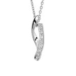 Collier en argent rhodi chane avec pendentif ruban vrill avec 1 moiti lisse et l'autre orne d'oxydes ...