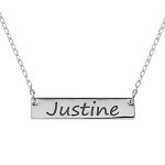 Collier en argent rhodi� cha�ne avec plaque horizontale � graver 39 + 5cm