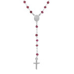 Collier en argent rhodi chapelet boules facetes rodolites violettes - 45 + 5cm