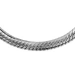 Collier en argent rhodi pour charms chane tube ronde et fermoir mousqueton - longueur 43cm