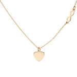 Collier en argent rhodi et dorure jaune chane avec pendentif coeur et symbole infini 40 + 5cm