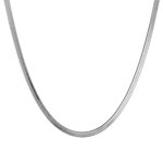 Collier en argent rhodi� maille miroir longueur 42cm
