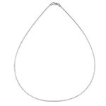 Collier en argent rhodi� maille om�ga diamant�e - largeur 1mm et longueur 42cm