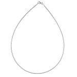 Collier en argent rhodi� maille om�ga ronde - largeur 1, 35mm et longueur 40cm