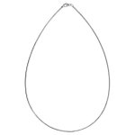 Collier en argent rhodi� maille om�ga ronde - largeur 1, 35mm et longueur 45cm