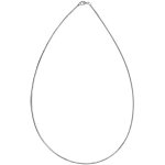 Collier en argent rhodi� maille om�ga ronde - largeur 1, 35mm et longueur 50cm