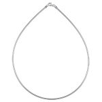 Collier en argent rhodi� maille om�ga ronde - largeur 1, 9mm et longueur 42cm