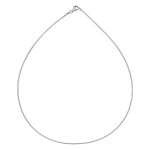 Collier en argent rhodi� maille om�ga ronde - largeur 1mm et longueur 42cm
