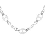 Collier en argent rhodi multi grain de caf plat 40 + 4cm