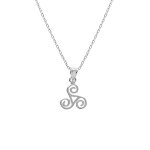 Collier en argent rhodi� pendentif triskel 10mm - 40 + 5cm