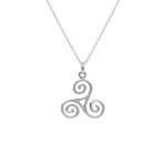 Collier en argent rhodi� pendentif triskel 17mm - 40 + 5cm