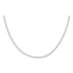 Collier en cuir blanc tressé et fermoir en argent rhodié pour charms - longueur 42cm + 3cm de rallonge ... Collier en cuir blanc tressé et fermoir en argent rhodié pour charms - longueur 42cm + 3cm de rallonge ...
