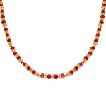 Collier de jade jaune et d'agate orange vritable et boules en acier dor - 38 + 5cm