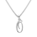Collier avec pendentif en argent rhodi� initiale o majuscule avec oxydes blancs sertis longueur 42cm ...