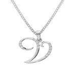 Collier avec pendentif en argent rhodi� initiale v majuscule avec oxydes blancs sertis longueur 42cm ...
