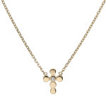 Collier en plaqu� or cha�ne avec croix et oxyde blanc serti 38 + 4cm