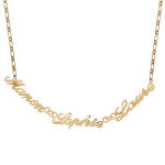 Collier en plaqu or chane mailles 1 + 1 largeur 2mm avec dcoupe anglaise 3 prnoms - longueur 40cm ...