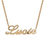 Collier en plaqu or chane maille forat avec dcoupe anglaise 1 prnom - longueur 40cm